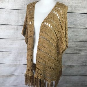 Batik collection loose knit open front cardigan topper